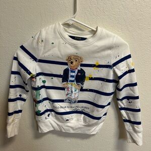 Polo Ralph Lauren Polo Bear Sweatshirt crew paint splatter kid size 7 SMALL